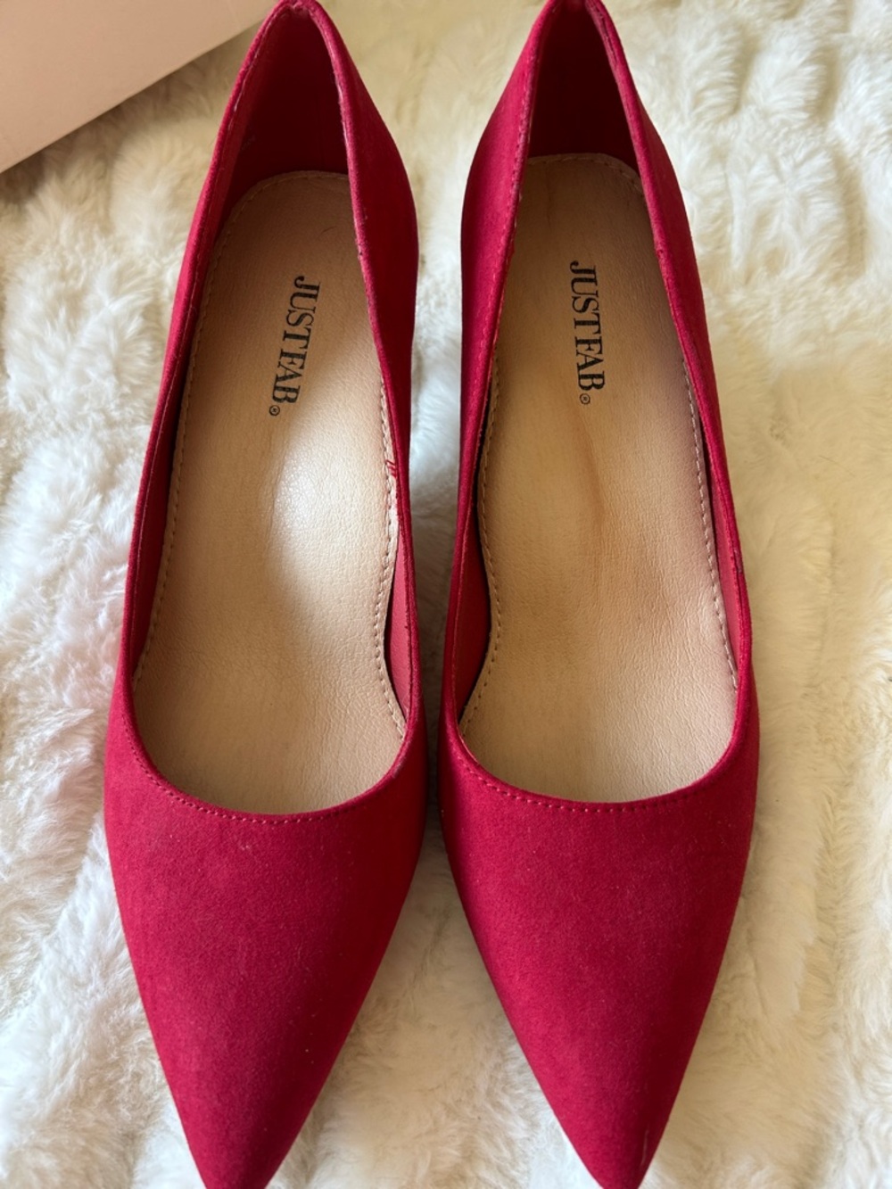 JustFab Red Pointed-Toe Heels